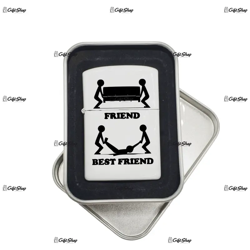 Friend best friend, bricheta metalica gravata laser cu mesaj